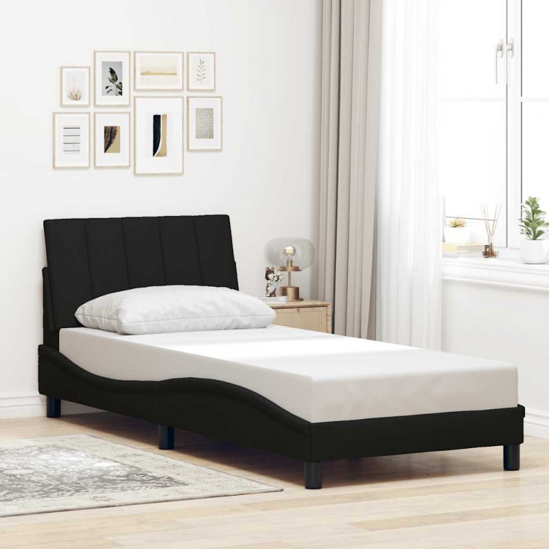 Rama łóżka bez materaca Hanko Czarna 80x200 cm Tkanina