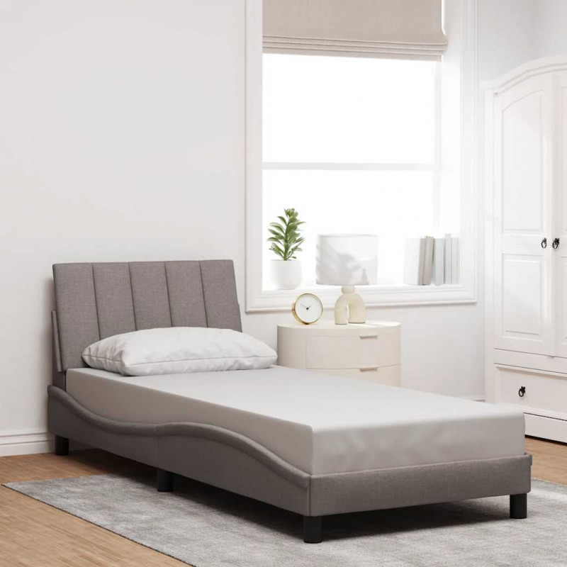Rama łóżka bez materaca Hanko Taupe 90x190 cm Tkanina