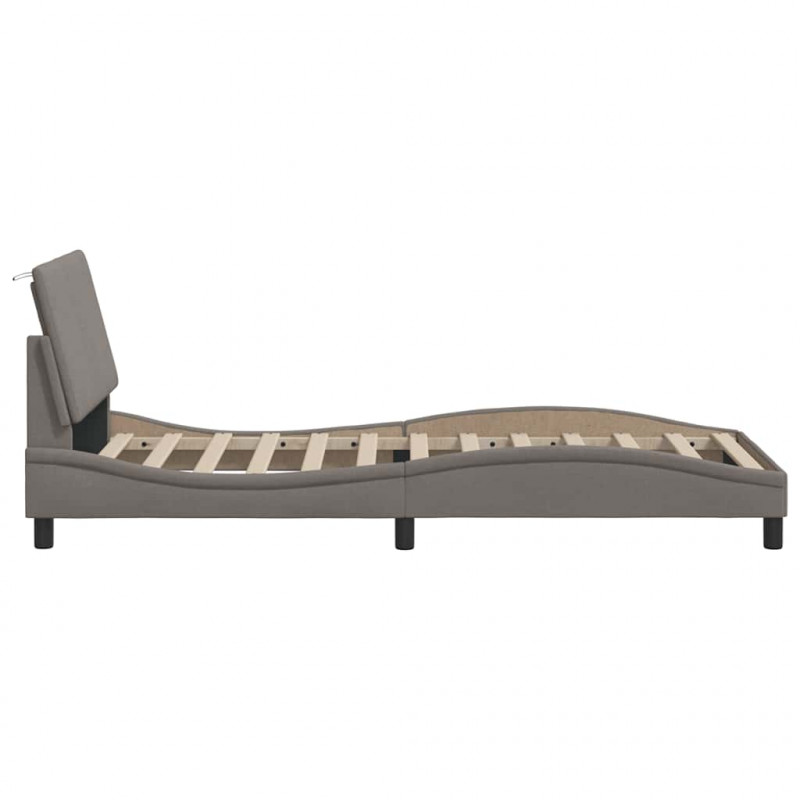 Rama łóżka bez materaca Hanko Taupe 90x190 cm Tkanina
