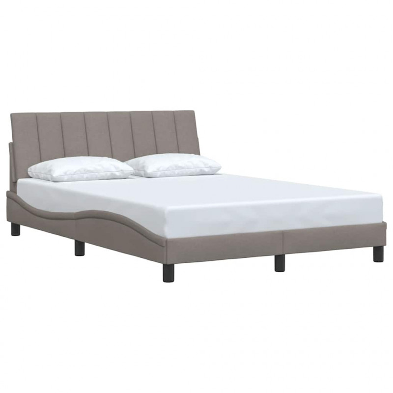Rama łóżka bez materaca, Hanko, taupe, 140x190 cm, obita tkaniną