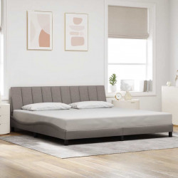 Rama łóżka bez materaca, Hanko, taupe, 200x200 cm, obita tkaniną