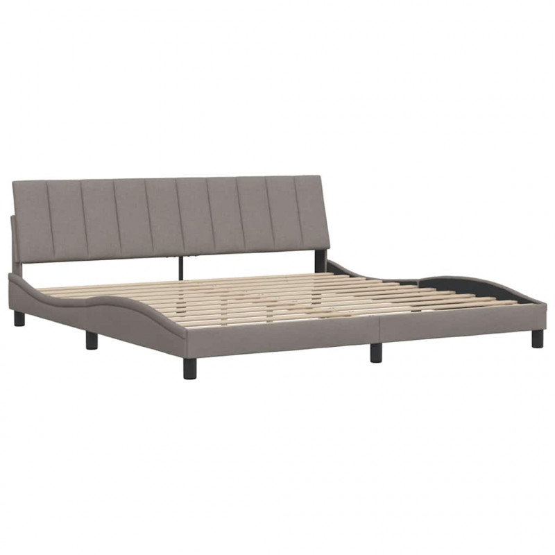 Rama łóżka bez materaca, Hanko, taupe, 200x200 cm, obita tkaniną