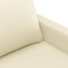 2-osobowa sofa z poduszkami, kremowa, sztuczna skóra