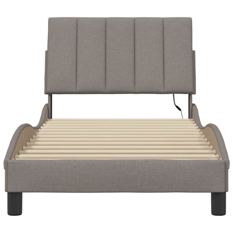 Rama łóżka bez materaca Hanko Taupe 80x200 cm Tkanina