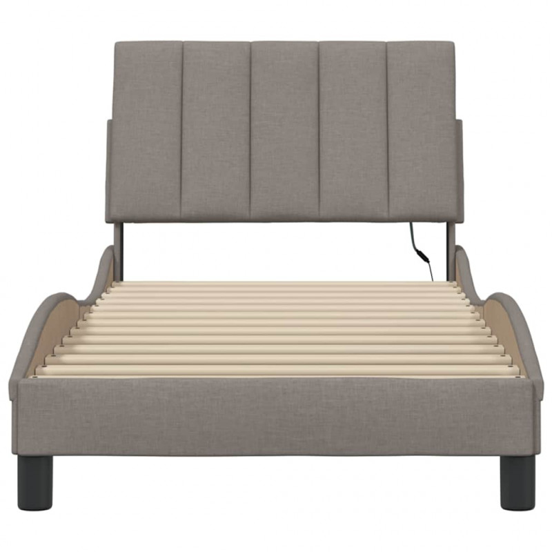Rama łóżka bez materaca Hanko Taupe 90x190 cm Tkanina