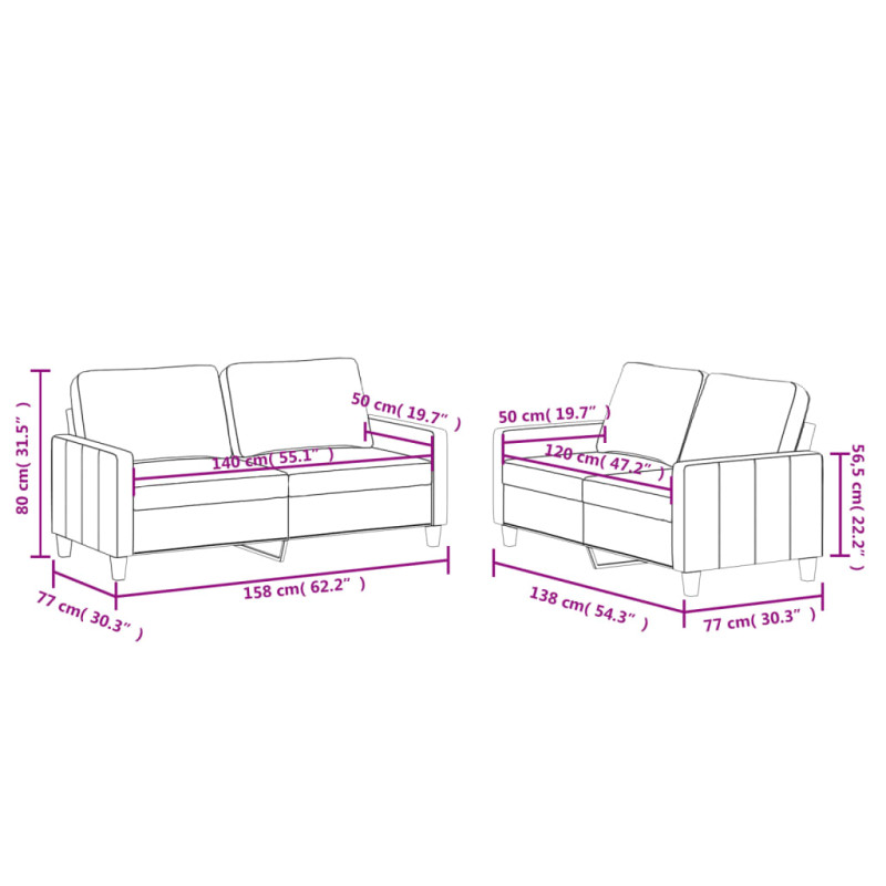 2-osobowa sofa z poduszkami, cappuccino, sztuczna skóra