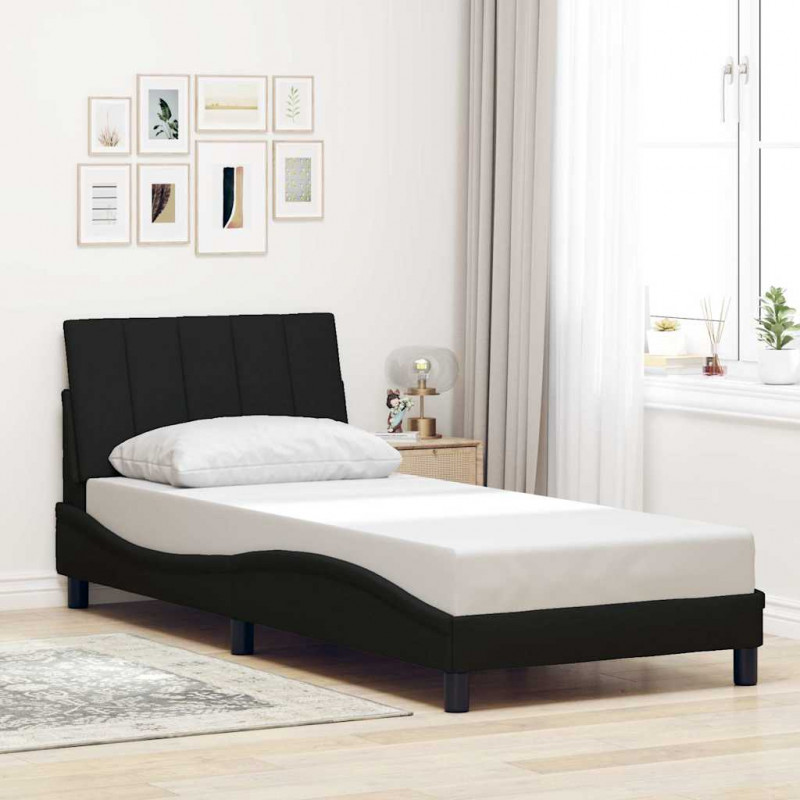 Rama łóżka bez materaca Hanko Czarna 90x200 cm Tkanina