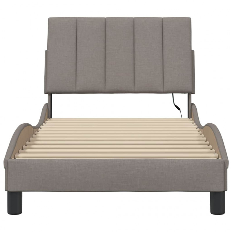 Rama łóżka bez materaca Hanko Taupe 90x200 cm Tkanina