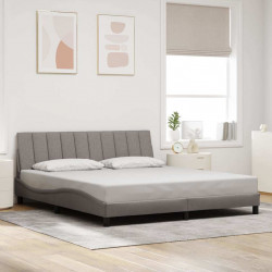 Rama łóżka bez materaca, Hanko, taupe, 180x200 cm, obita tkaniną