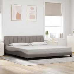 Rama łóżka bez materaca, Hanko, taupe, 200x200 cm, obita tkaniną