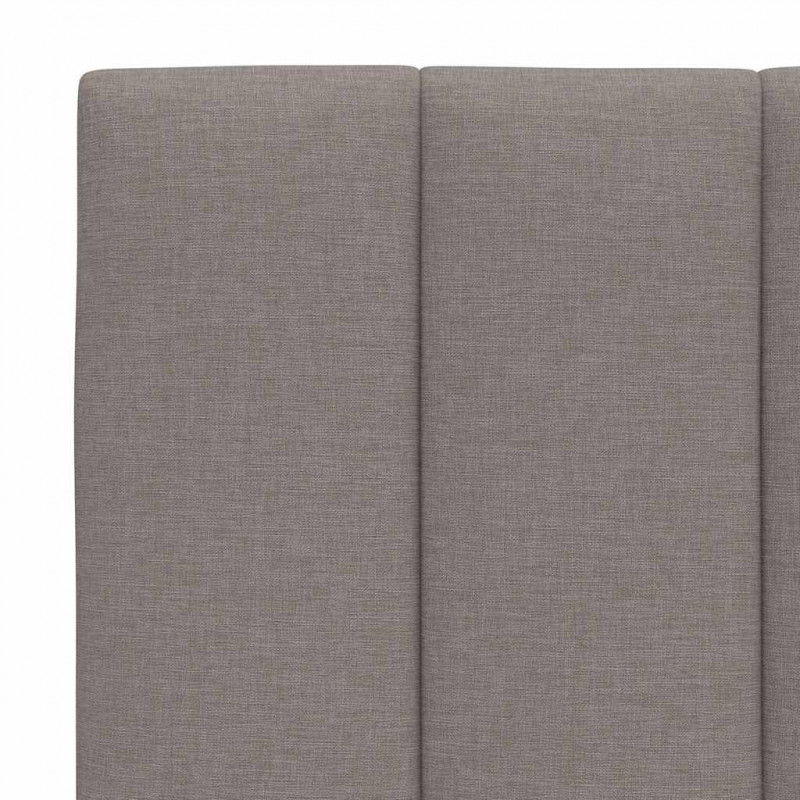 Łóżko z materacem, Hanko, kolor taupe, 90x200 cm, obite tkaniną