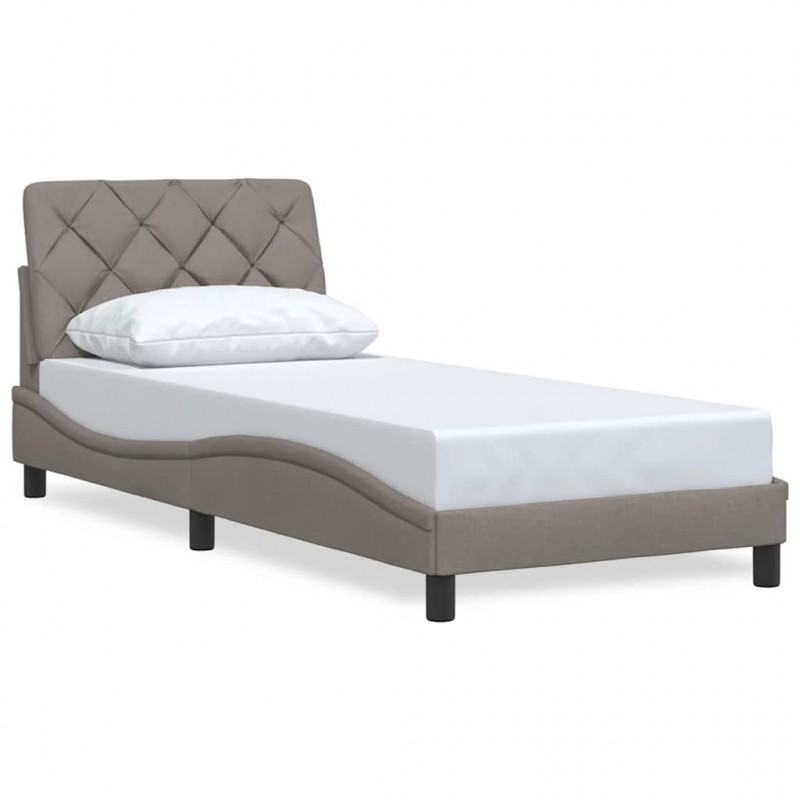 Rama łóżka bez materaca Taupe 90x190 cm Tkanina
