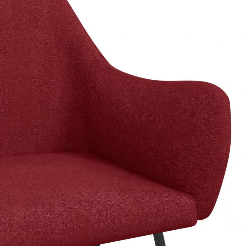 Fotel bujany, winna czerwień, tapicerowany tkaniną