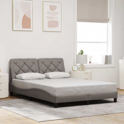 Rama łóżka bez materaca, taupe, 120x200 cm, obita tkaniną