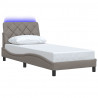 Rama łóżka z LED bez materaca Taupe 80x200 cm Tkanina