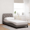 Rama łóżka z LED bez materaca Taupe 90x190 cm Tkanina