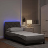 Rama łóżka z LED bez materaca Taupe 90x200 cm Tkanina