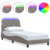 Rama łóżka z LED bez materaca Taupe 90x200 cm Tkanina