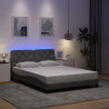 Rama łóżka z LED bez materaca Jasnoszary 120x200 cm Tkanina