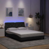 Rama łóżka z LED bez materaca Ciemnoszara 120x200 cm Tkanina