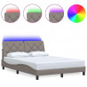Rama łóżka z LED bez materaca Taupe 120x200 cm Tkanina