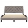 Rama łóżka z LED bez materaca Taupe 140x190 cm Tkanina
