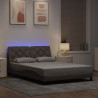 Rama łóżka z LED bez materaca Taupe 140x200 cm Tkanina