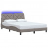 Rama łóżka z LED bez materaca Taupe 140x200 cm Tkanina