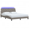 Rama łóżka z LED bez materaca Taupe 160x200 cm Tkanina