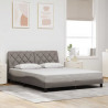 Rama łóżka z LED bez materaca Taupe 160x200 cm Tkanina