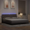 Rama łóżka z LED bez materaca Taupe 180x200 cm Tkanina