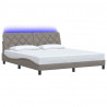 Rama łóżka z LED bez materaca Taupe 180x200 cm Tkanina