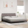 Rama łóżka z LED bez materaca Taupe 180x200 cm Tkanina