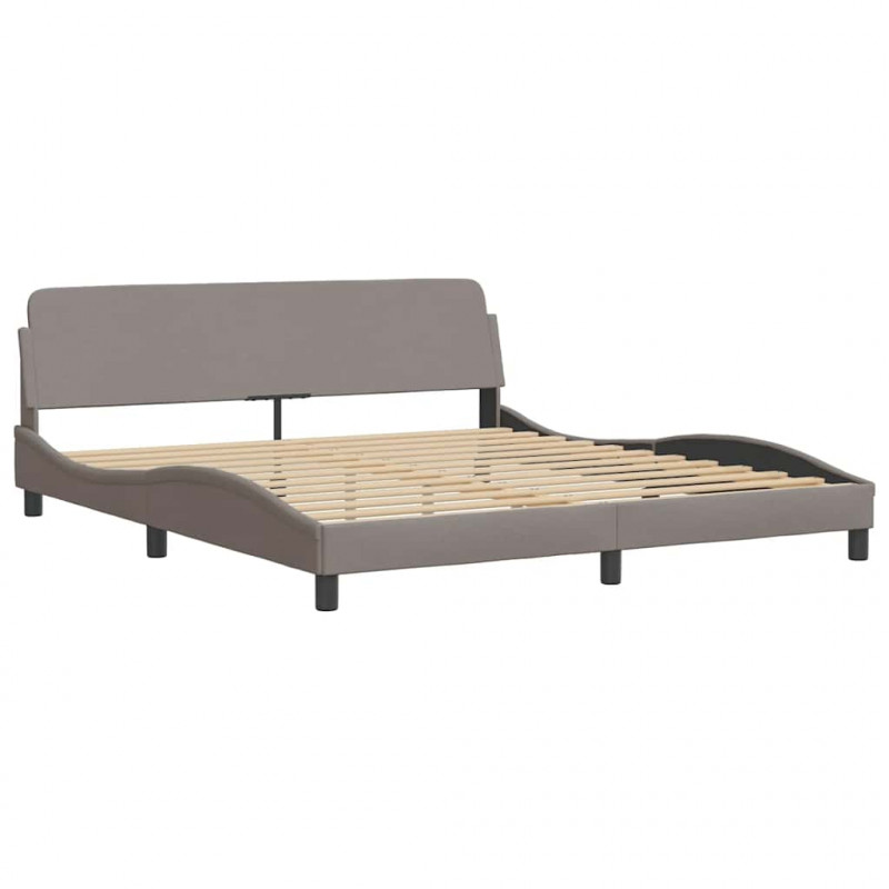 Rama łóżka z LED bez materaca Taupe 180x200 cm Tkanina