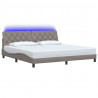 Rama łóżka z LED bez materaca Taupe 200x200 cm Tkanina