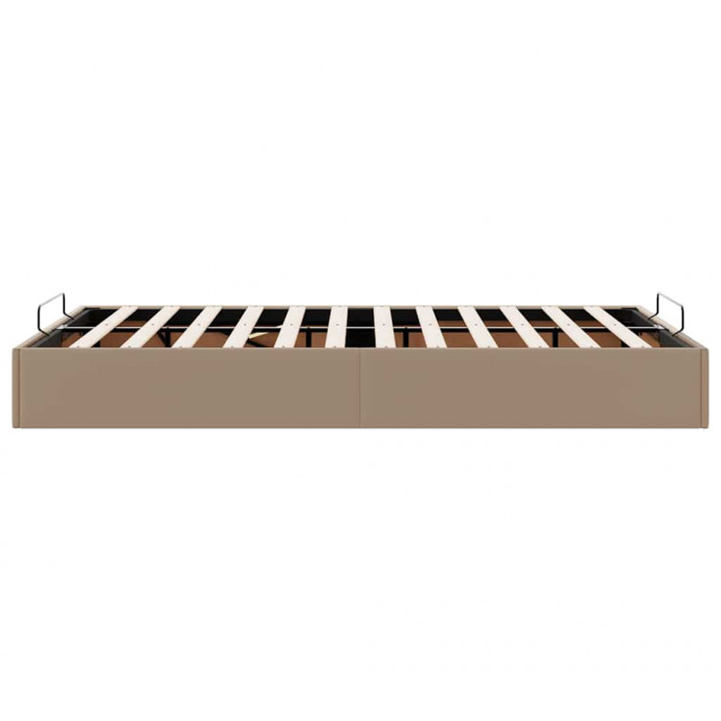 Rama łóżka otomana bez materaca, cappucino, 120x200cm, ekoskóra