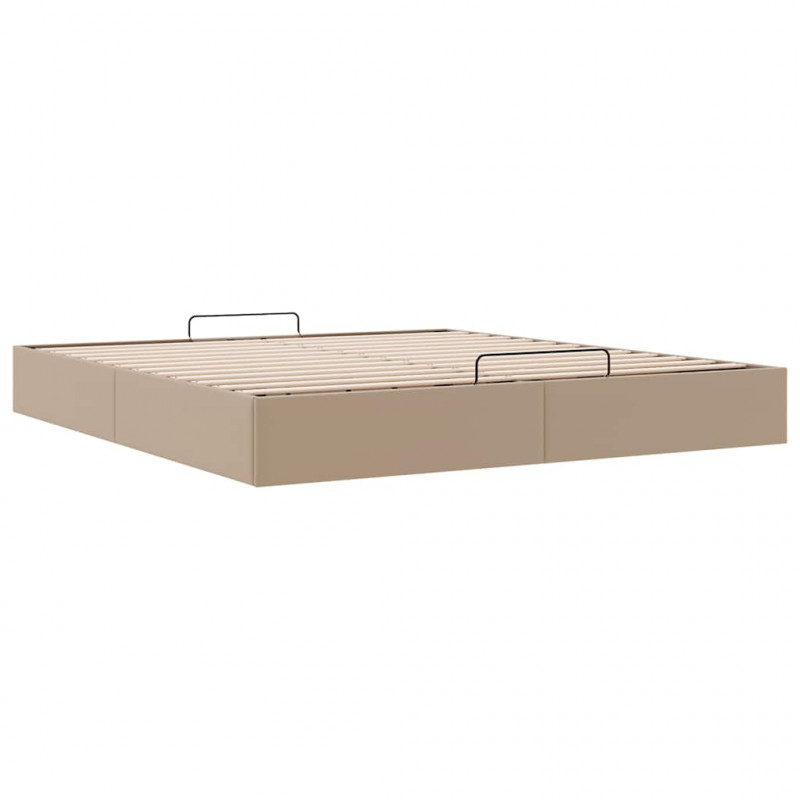 Rama łóżka otomana bez materaca, cappucino, 200x200cm, ekoskóra