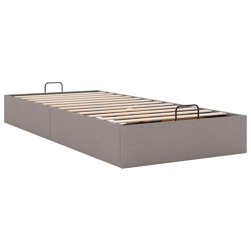 Rama łóżka otomana bez materaca, taupe, 80x200 cm, tkanina