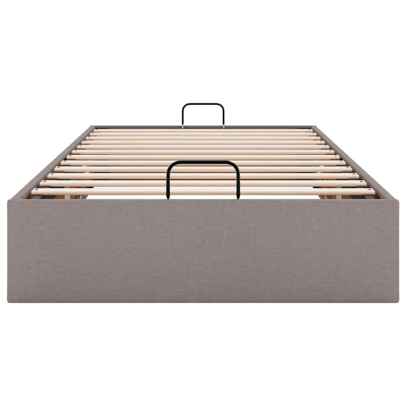 Rama łóżka otomana bez materaca, taupe, 90x200 cm, tkanina