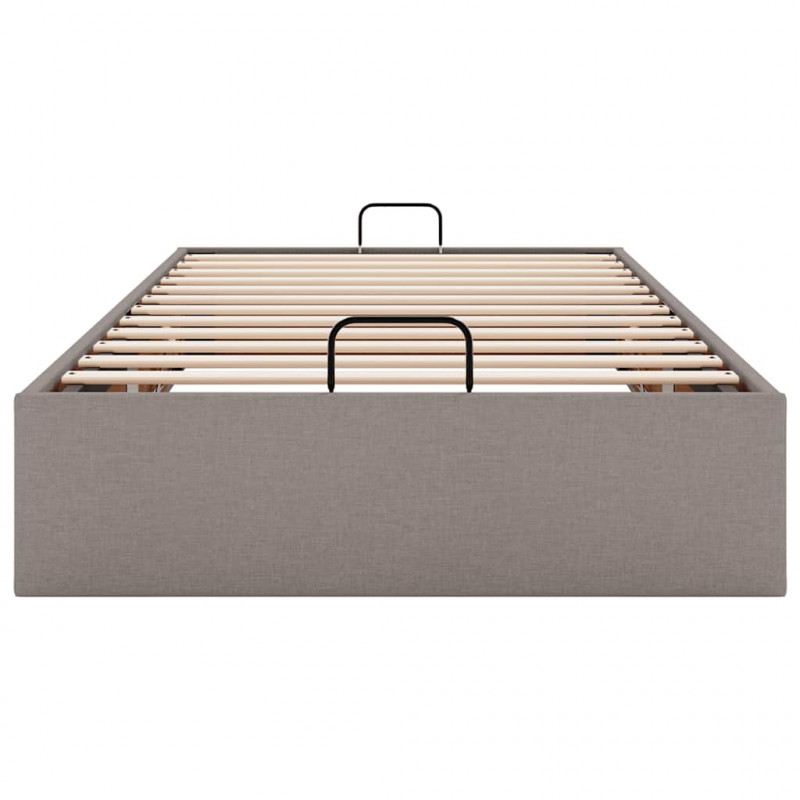 Rama łóżka otomana bez materaca, taupe, 100x200 cm, tkanina