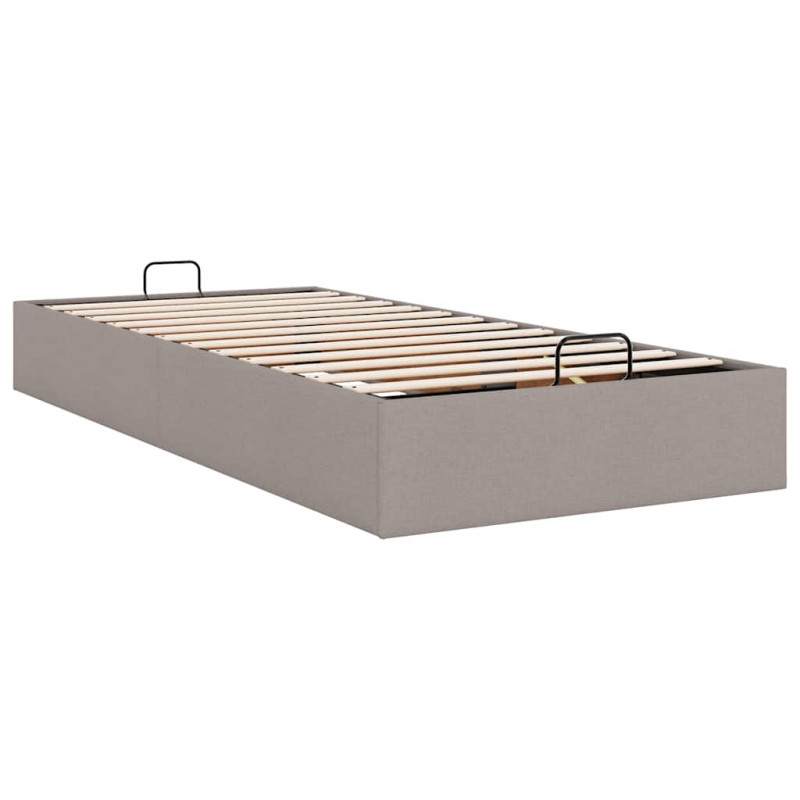 Rama łóżka otomana bez materaca, taupe, 100x200 cm, tkanina