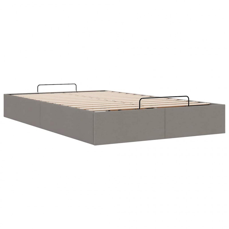 Rama łóżka otomana bez materaca, taupe, 120x200 cm, tkanina