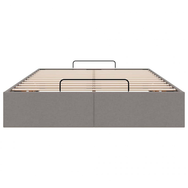 Rama łóżka otomana bez materaca, taupe, 120x200 cm, tkanina