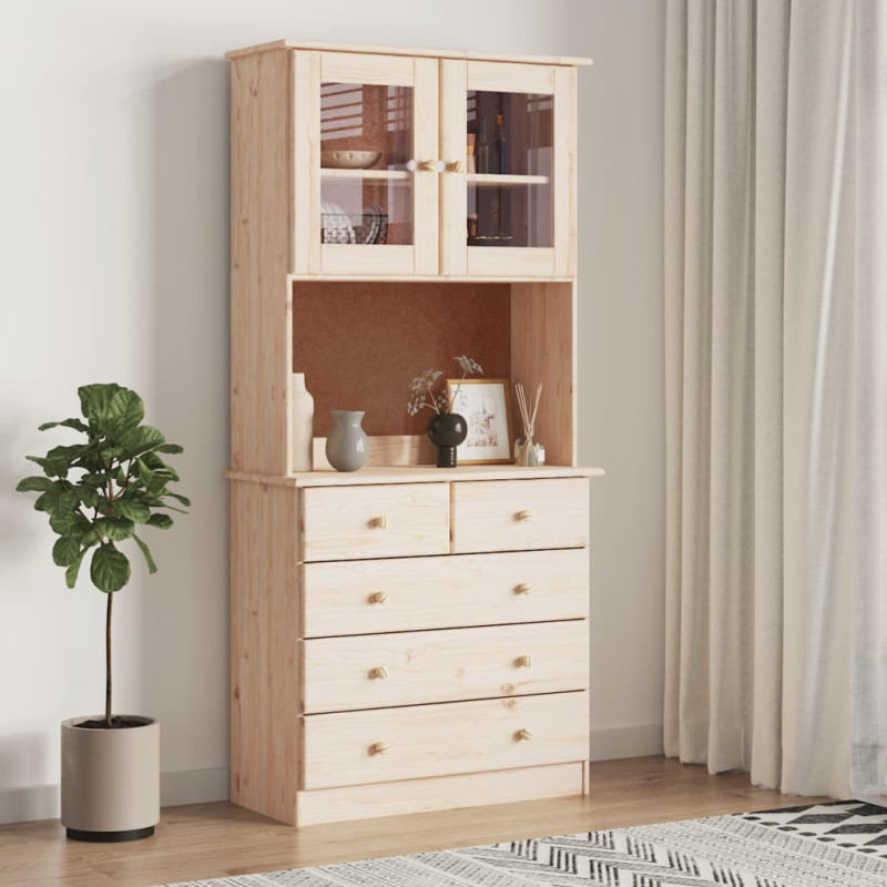 Kredens ALTA, 77x35x165 cm, lite drewno sosnowe