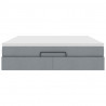 Rama łóżka otomana z materacem, jasnoszara, 180x200 cm, tkanina