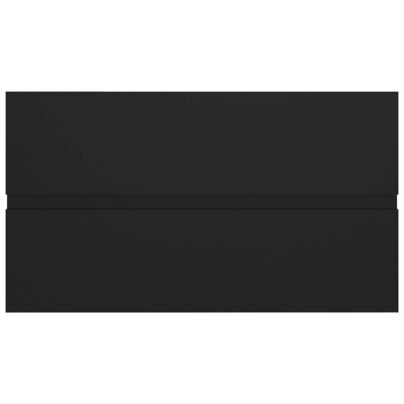 Szafka z wbudowaną umywalką, czarna, materiał drewnopochodny