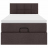 Rama łóżka otomana z materacem, brązowa, 80x200 cm, tkanina