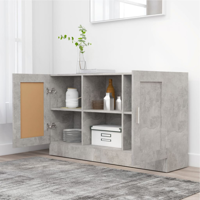 Szafka, szarość betonu, 120x30,5x70 cm, materiał drewnopochodny