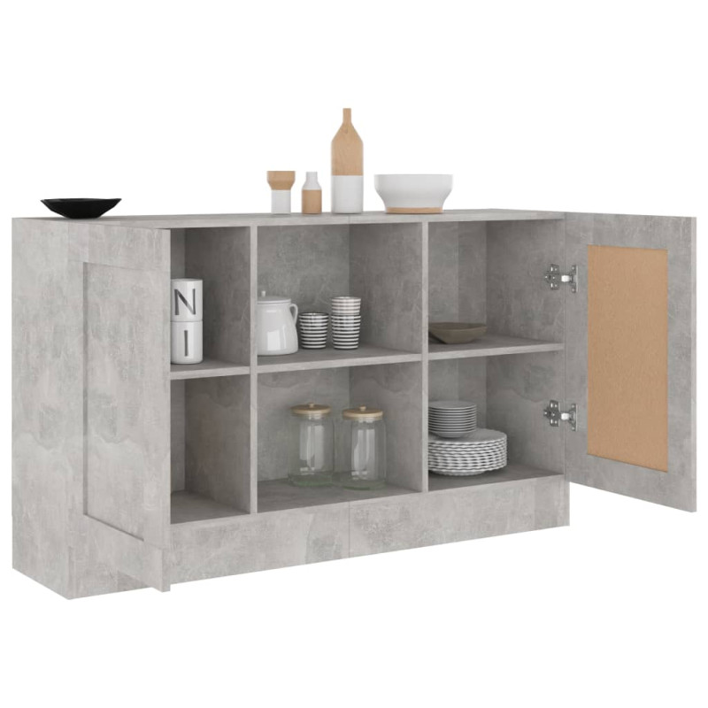 Szafka, szarość betonu, 120x30,5x70 cm, materiał drewnopochodny
