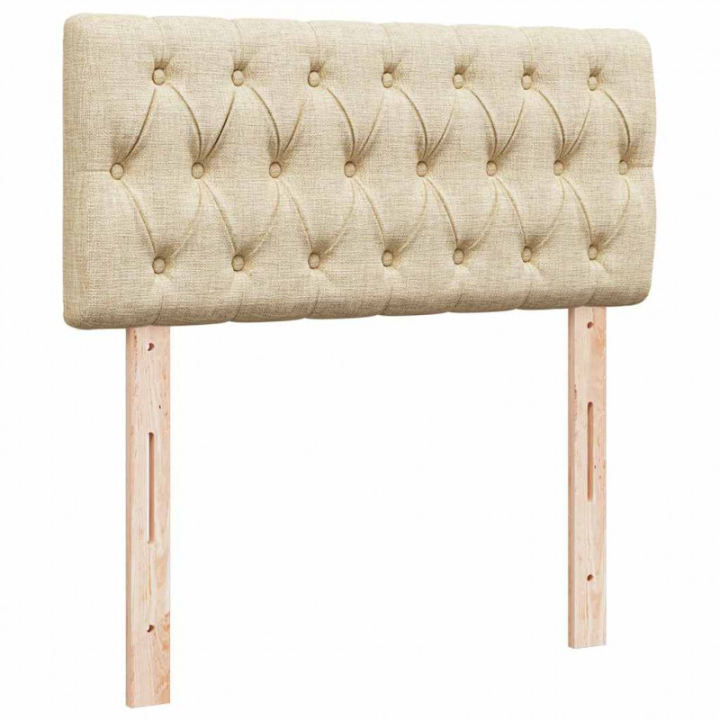 Łóżko otomana z materacem, kremowe, 90x200 cm, tkanina